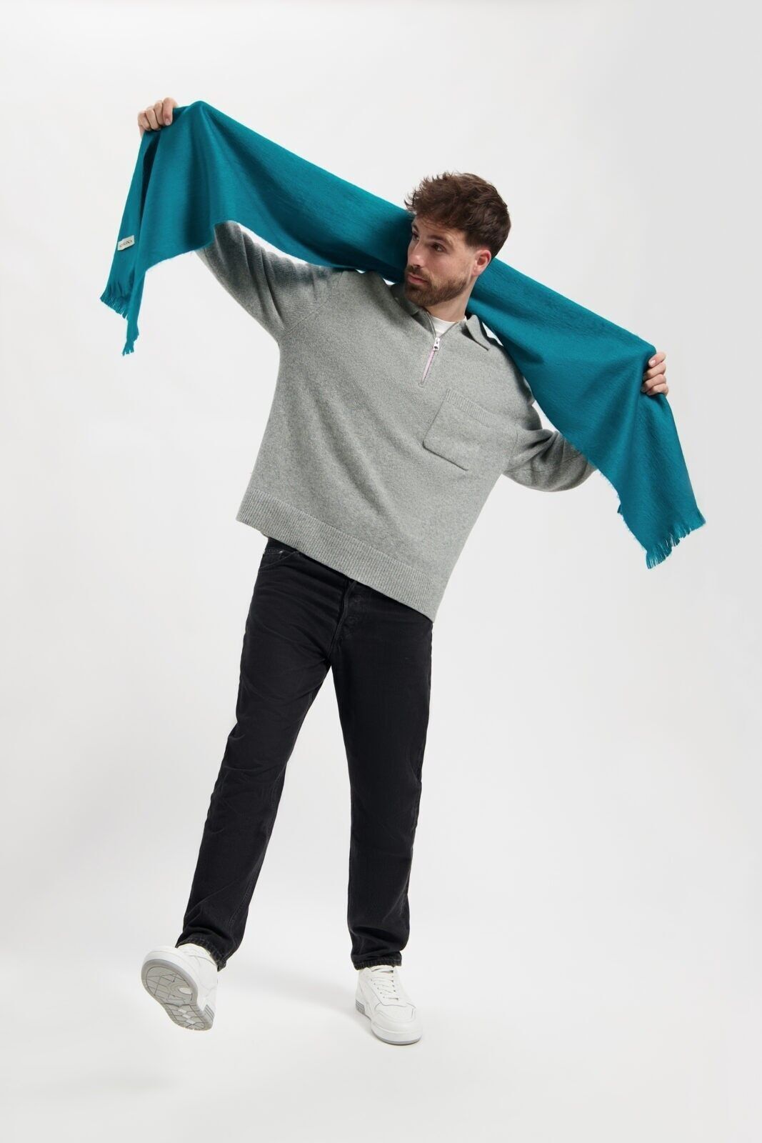 Bufanda fina color turquesa