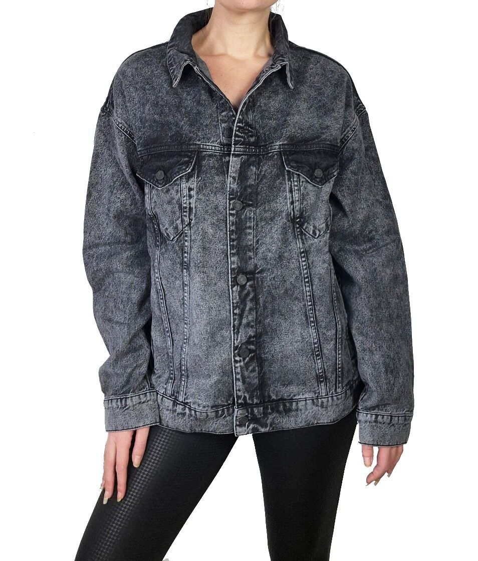 Giacche di jeans Oli oversize nere sbiadite di Karo Kauer