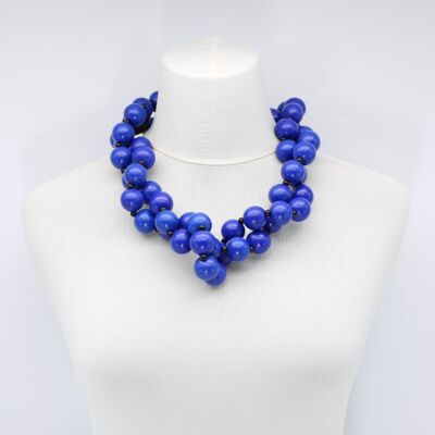 Collana di perle rotonde - Blu cobalto