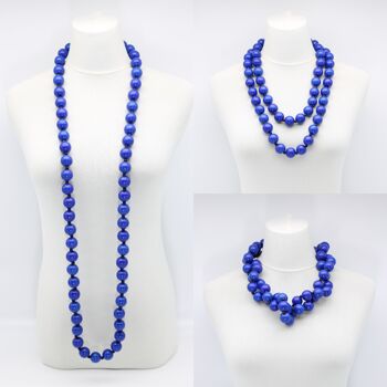 Collier Perles Rondes - Bleu Cobalt 2