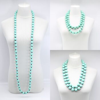 Collier Perles Rondes - Turquoise 3