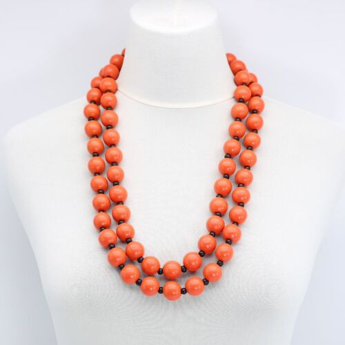 Round Beads Necklace - Orange