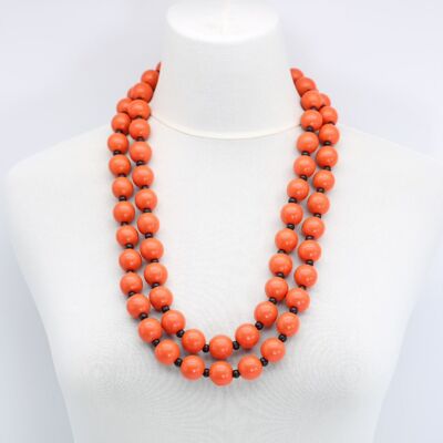 Collier Perles Rondes - Orange