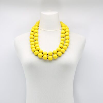 Collier Perles Rondes - Jaune