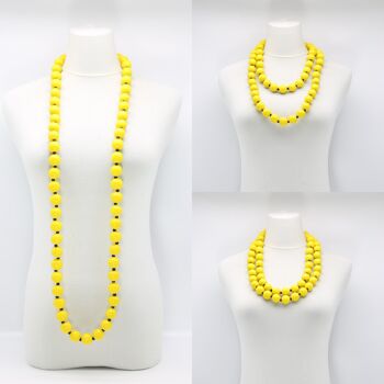 Collier Perles Rondes - Jaune 2