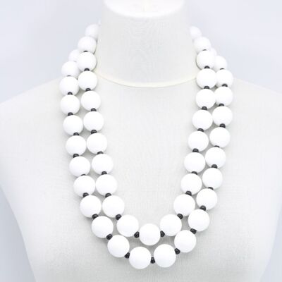 Collier Perles Rondes - Blanc