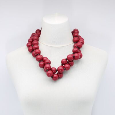 Collier Perles Rondes - Bordeaux