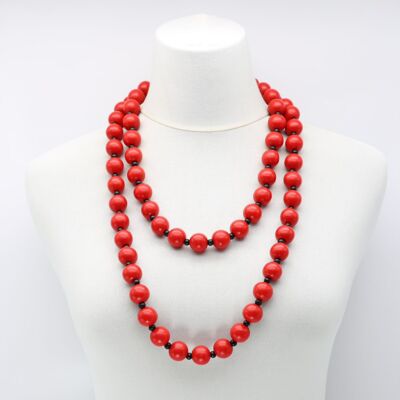 Collier Perles Rondes - Rouge