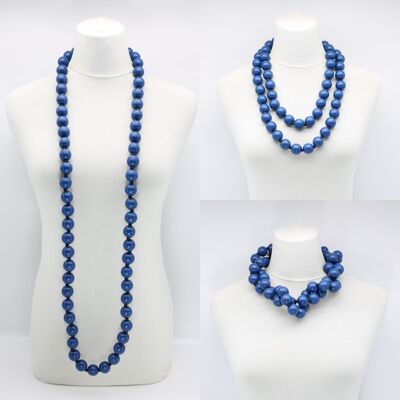 Round Beads Necklace - Pantone Classic Blue
