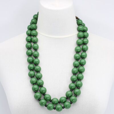 Collana di perle rotonde - Verde primavera