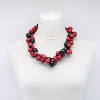 Collier Perles Rondes - Duo - Bordeaux/Noir 3