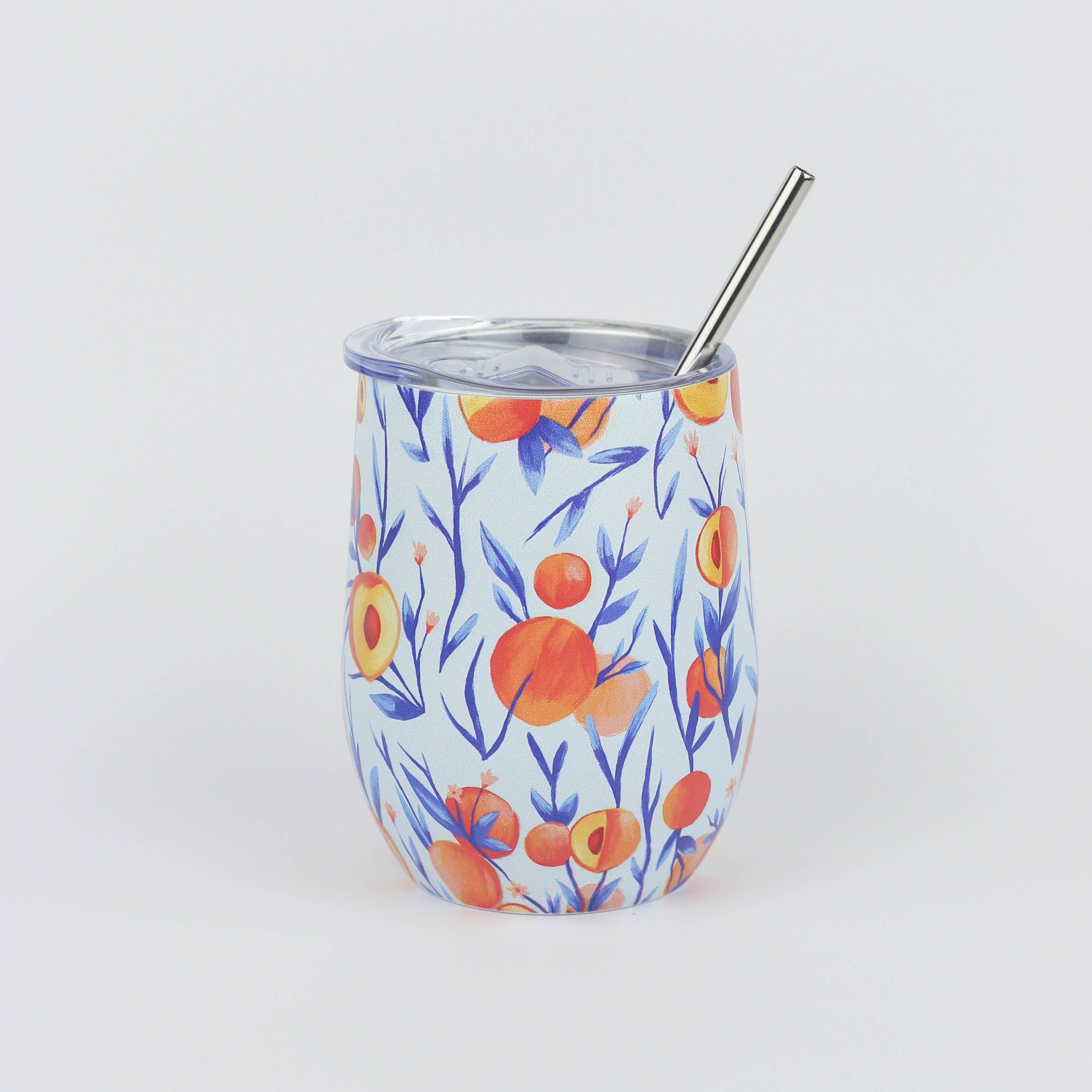 Pfirsiche Edelstahl Weinbecher