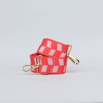 Tracolla per borsa quadrata rosa