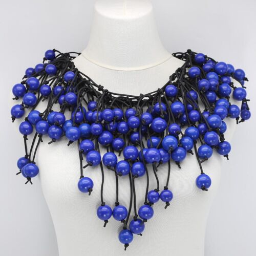 Berry Cape Style Necklace - Cobalt Blue
