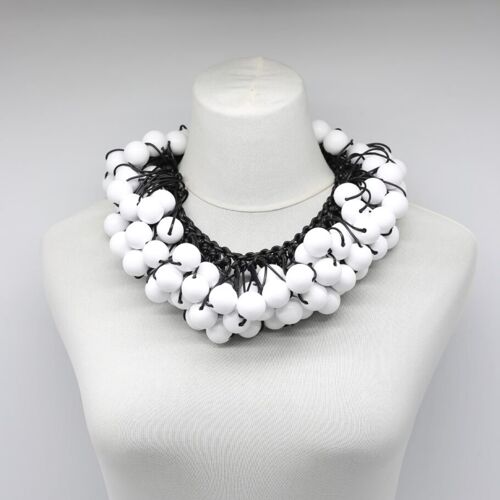 Berry Beads Cluster Necklace - White