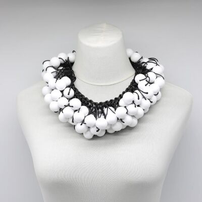 Berry Beads Cluster Necklace - White