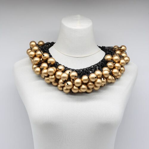 Berry Beads Cluster Necklace - Gold