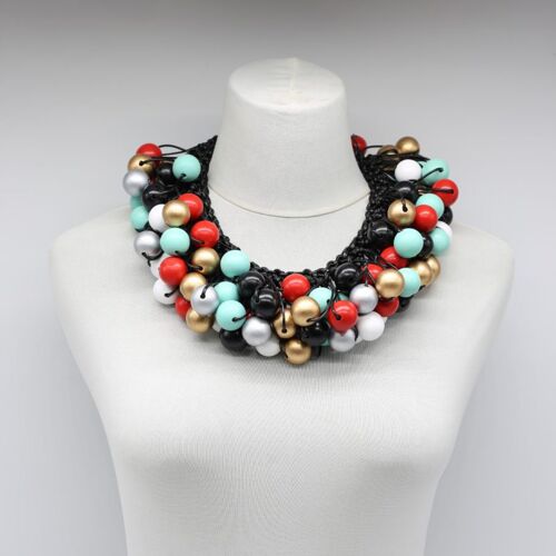 Berry Beads Cluster Necklace - Multi