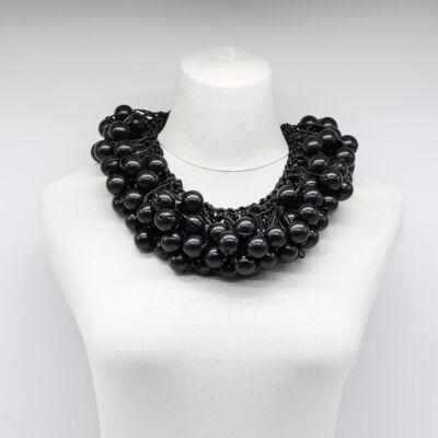 Berry Beads Cluster Necklace - Black