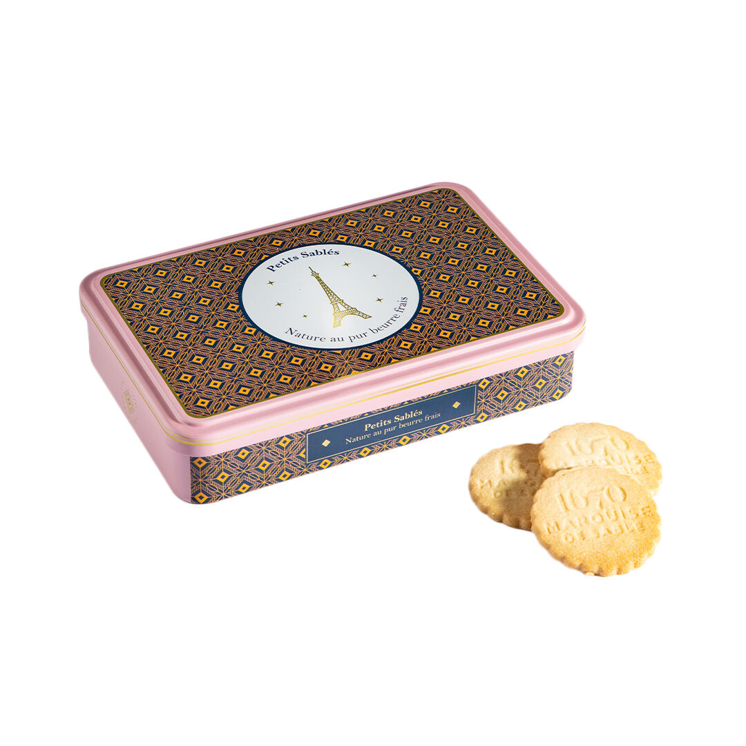 Einfache Mürbeteigkekse aus reiner Butter – Metalldose „Eiffelturm“, 150 g