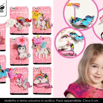 Accesorios Pinza Para El Pelo Maxi Unicornio Con Decoración 3D
