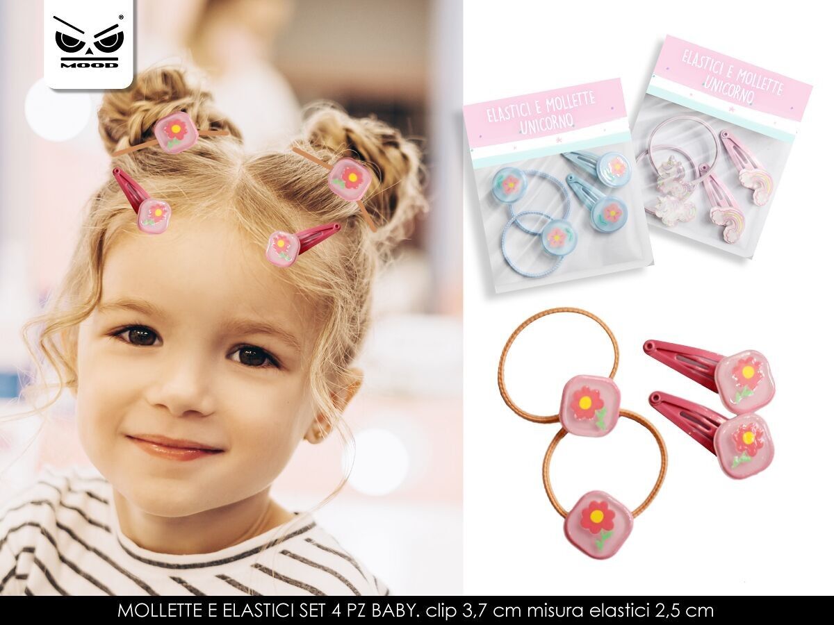 Accessori Mollette E Elastici Set 4 Pz Baby