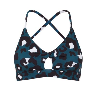 Haut de soutien-gorge sportif Mercury Leopard Jungle vert