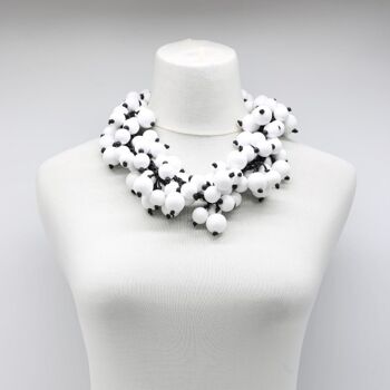 Collier Perles de Baies sur Cordon de Coton - Long - Blanc 5
