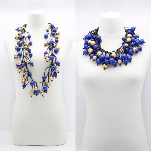 Berry Tree Necklace - Long - Cobalt Blue/Gold