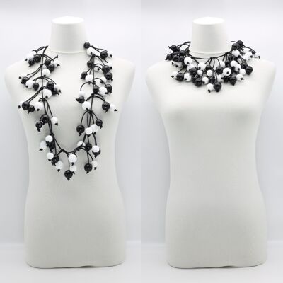 Berry Tree Necklace - Long - Black/White