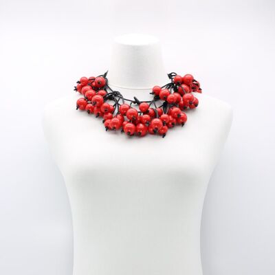 Collier Baies - Long - Rouge