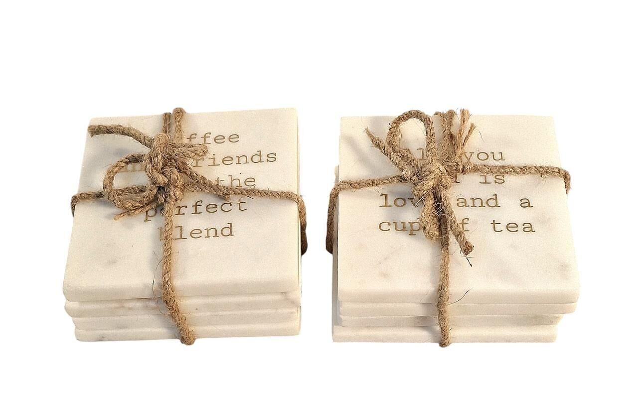 Marmoruntersetzer für Tee und Kaffee, 2 Sorten, 8er-Set