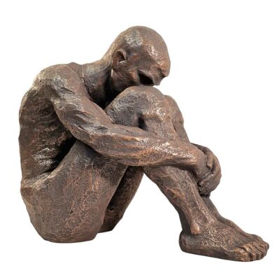Sitting Man Bronze Style Statue 44.5cm