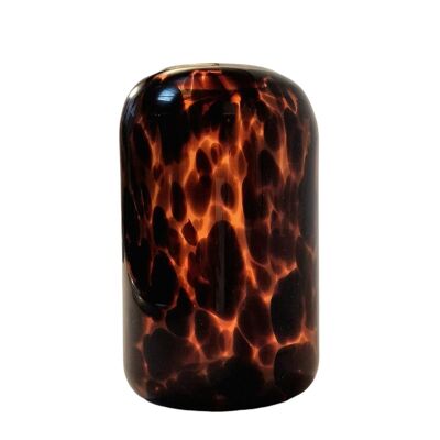 Vaso in vetro con stampa leopardata 21.5cm