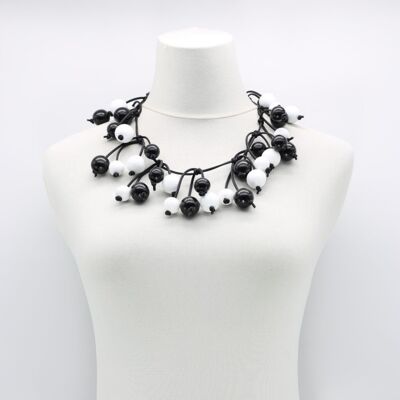 Berry Tree Necklace - Short - Black/White