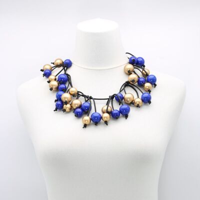 Berry Tree Necklace - Short - Cobalt Blue/Gold