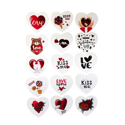 Mini cartes coeur en présentoir 90 pièces