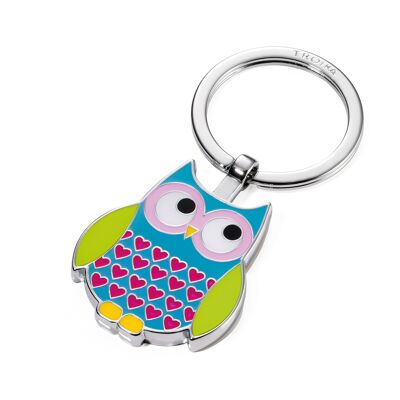 llavero | búho | animal, plumaje | ROSADO