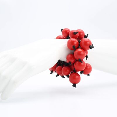 Round Berry Beads Bracelet - Red