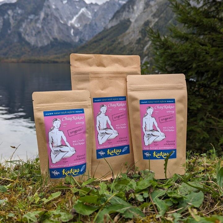 ChayKakao würzig ungesüßt, Kakaohaltiges Getränkepulver, ohne Zuckerzugabe, BIO & vegan