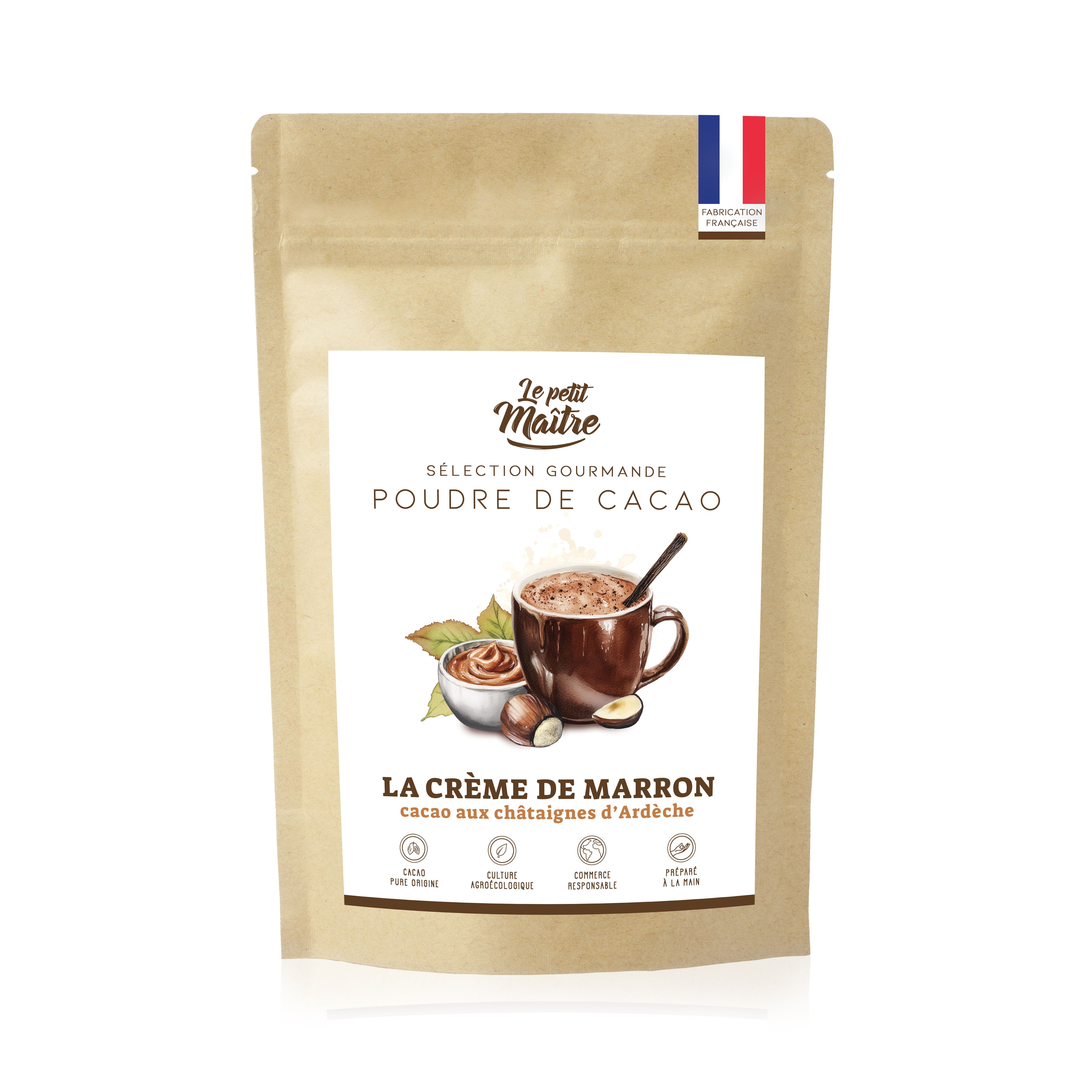 Cocoa powder with chestnut cream and bourbon vanilla