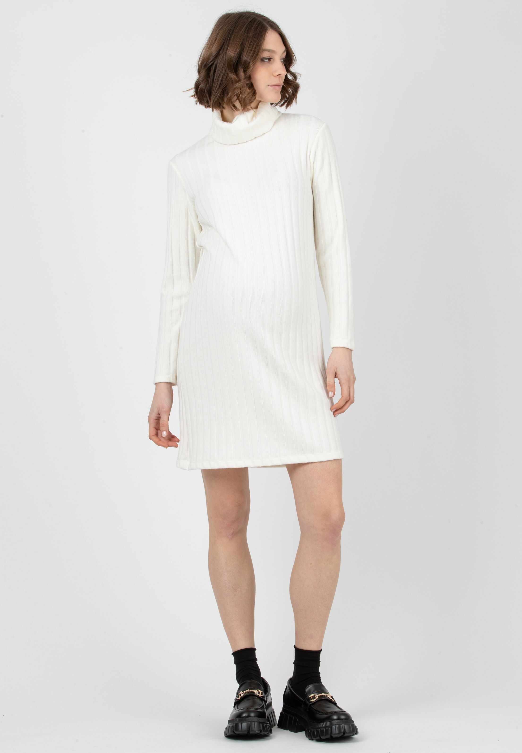 SHEILA - Vestido premamá de punto ancho de canalé