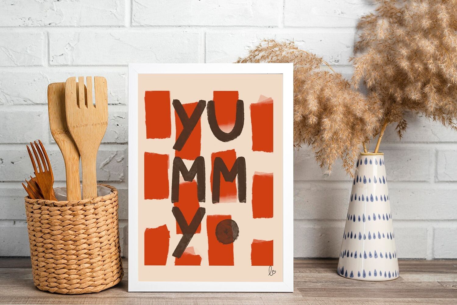 DELIZIOSO! - Illustrazione per la casa - prodotta in Francia - poster incorniciato - cornice in legno - poster con citazione