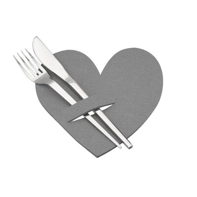 Portaposate cuore, grigio chiaro H.18 cm