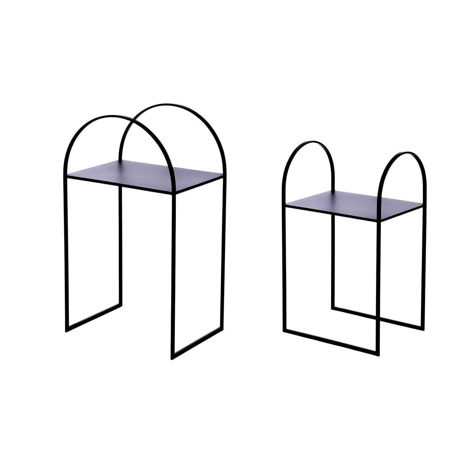 Suite de 2 tables d'appoint Lokko, H.70 cm