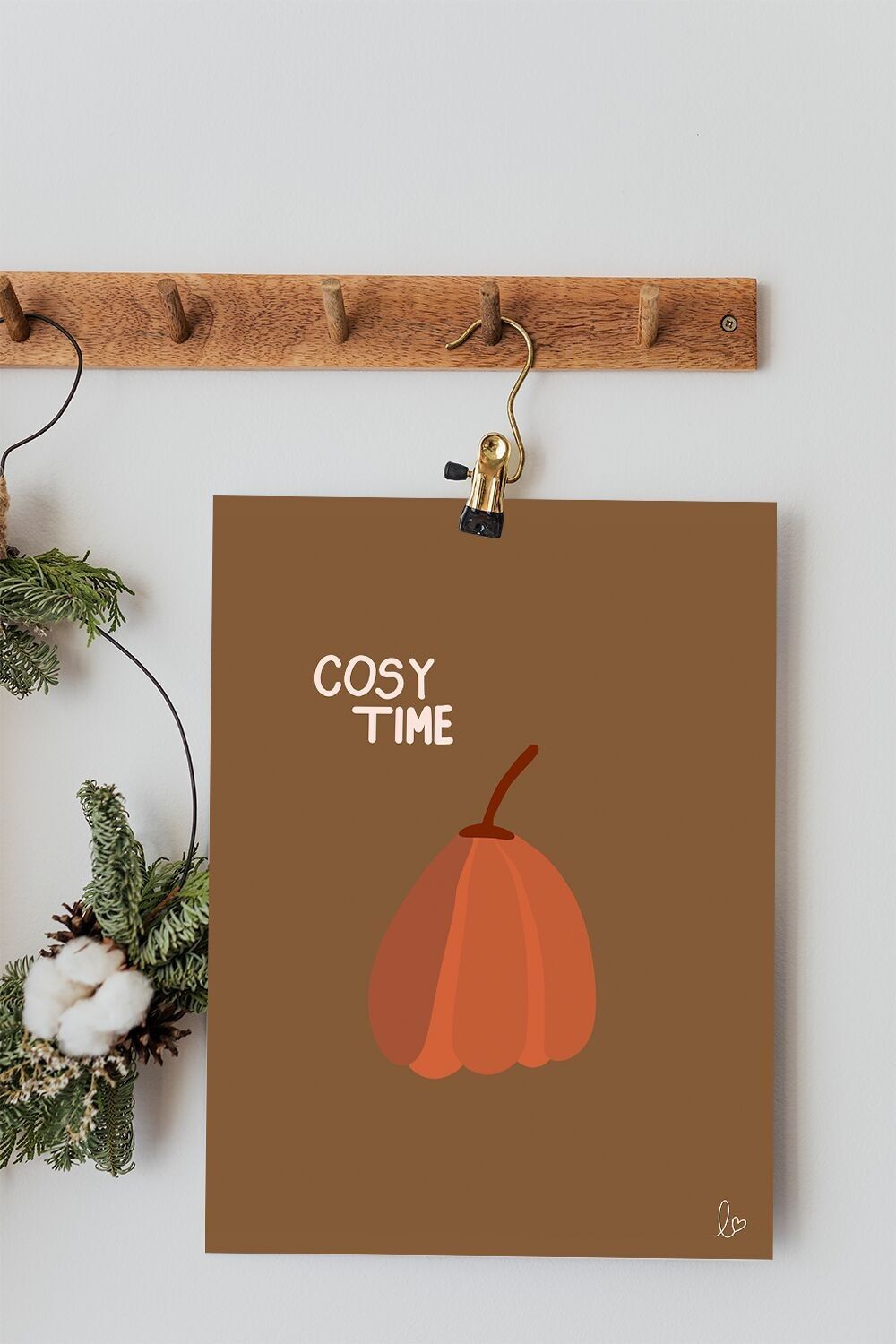 COZY TIME - Illustrazione per la casa - prodotta in Francia - poster incorniciato - cornice in legno - poster con citazione