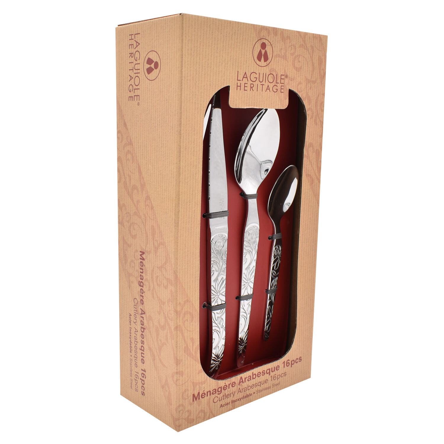Laguiole HERITAGE 16-piece cutlery set, engraved metal - Venetian style