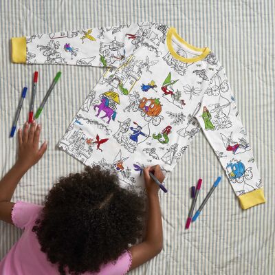 Pyjamas de contes de fées à colorier – Kit de bricolage à colorier