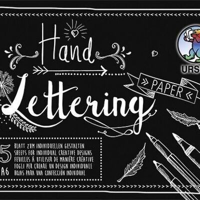 Hand lettering paper, DIN A6 block, black