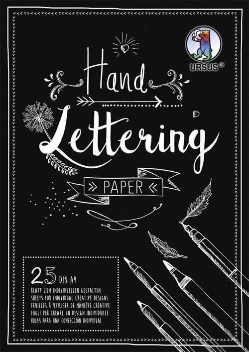 Handlettering paper, DIN A4-Block, schwarz